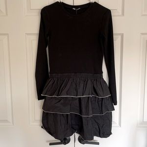 Zara black ruffle dress